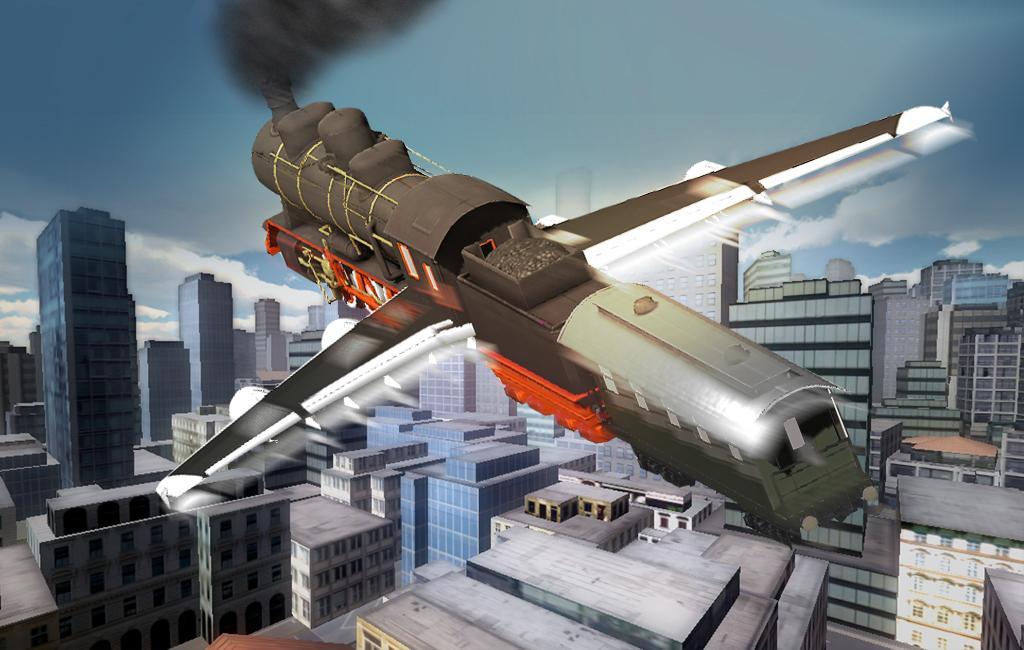 Flying Train In Sky