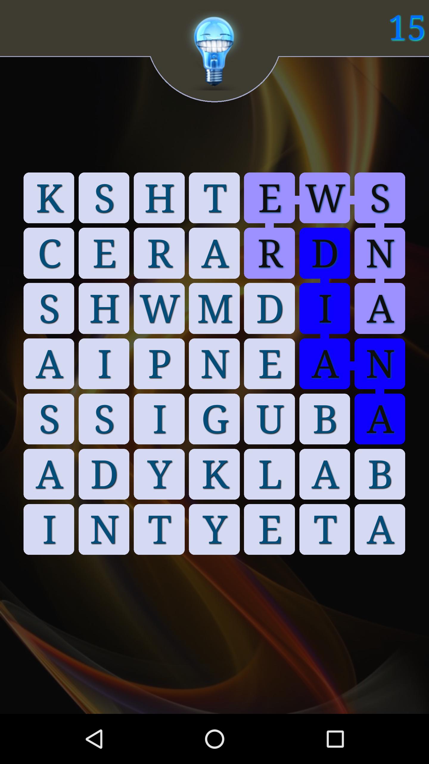 Fill Words. Bulb
