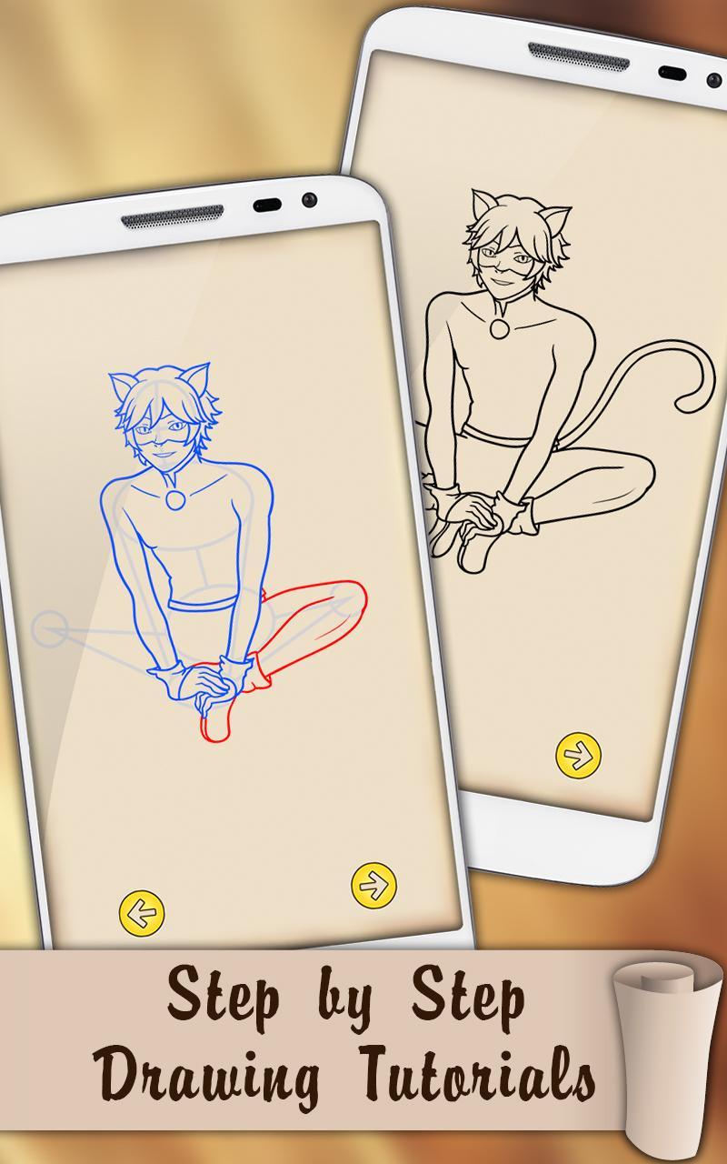 Easy Draw Ladybug and Cat Noir